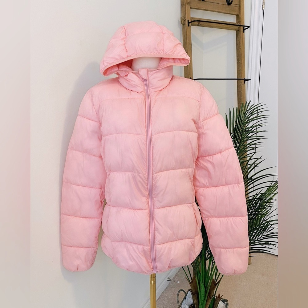 Womens Joe Fresh Blush Puffer Jacket, Size Medium